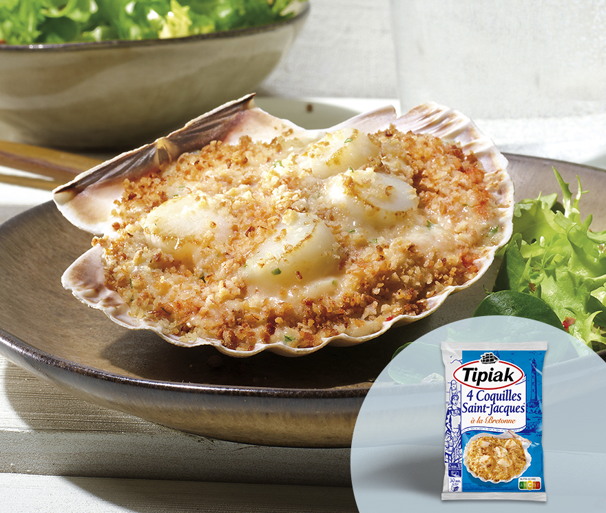 4 Coquilles Saint-Jacques* à la Bretonne
