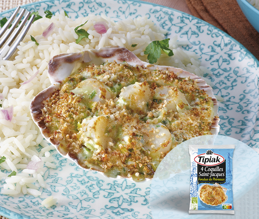 Coquilles Saint Jacques Fondue de poireaux TIPIAK