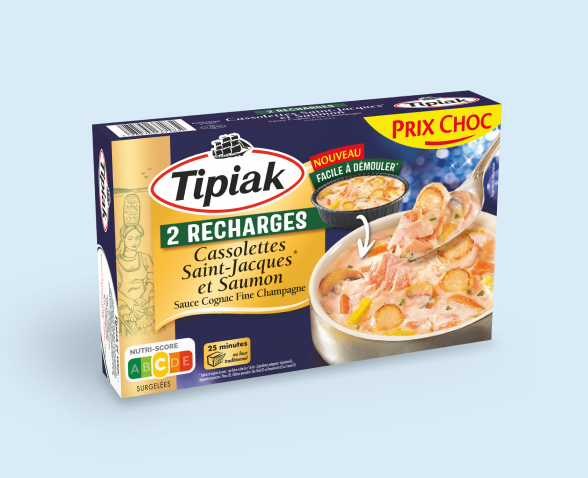 2 Recharges de cassolettes Saint-Jacques* et Saumon Sauce Cognac Fine Champagne