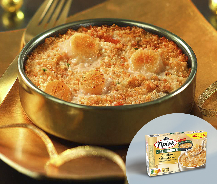 2 Recharges de cassolettes Saint-Jacques* Sauce crémée au Sauternes