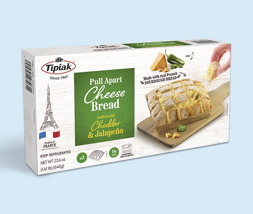 Cheese bread stuffed with cheddar & jalapeño